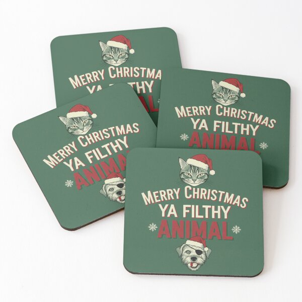 Item preview, Merry Christmas Ya Filthy Animal – Home Alone Cat Dog designed and sold by PunchDrop.
