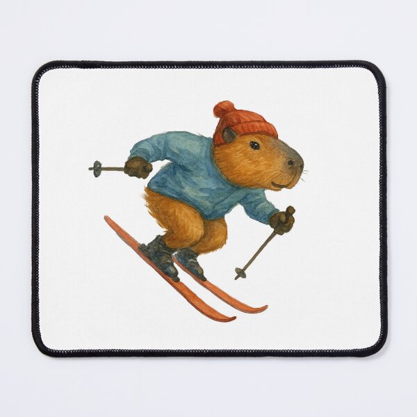 Item preview, Skiing Capybara Winter Gift designed and sold by AlfeArts.
