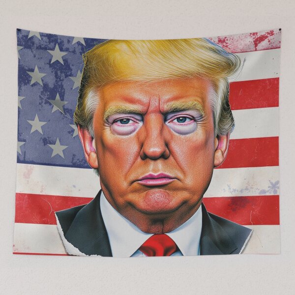 Item preview, Weathered Trump Portrait - Colorful Conflict designed and sold by CleverCulture.