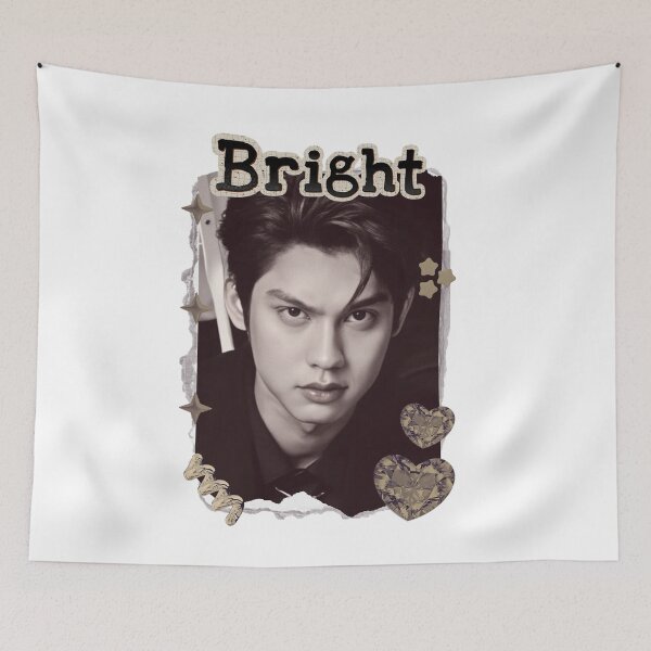 Item preview, Bright (Vachirawit Chivaaree) Thailand Actor  Thai drama Entertainment Scrapbook Collage Cozy Y2K Vintage Design designed and sold by HELL0WBELLO.