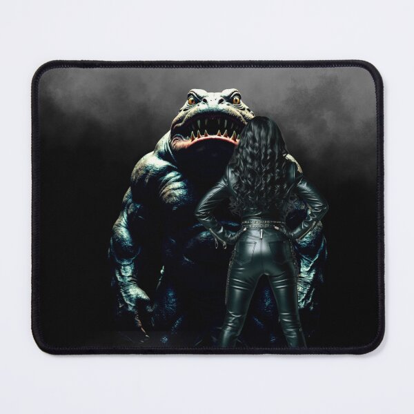 Item preview, path of the fearless – gothic creature confrontation – dark fantasy fog scene designed and sold by Traumrausch.