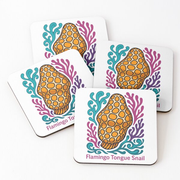 Item preview, Flamingo Tongue Snail Colorful Marine Illustration designed and sold by WildlifeInc.