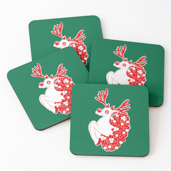Item preview, My Rudolph Wreath With green background  designed and sold by missmann.