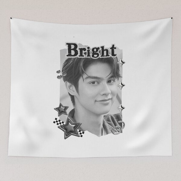 Item preview, Bright (Vachirawit Chivaaree)Thailand Actor  Thai drama Entertainment members Black and White Collage Digital Art Portrait designed and sold by AJUNICE STUDIO.