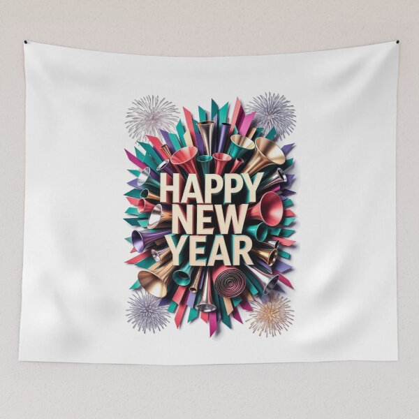 Item preview, New Year's Party Horn T-Shirt, Confetti Burst Premium Graphic, Vibrant Celebration Art designed and sold by YMLux.