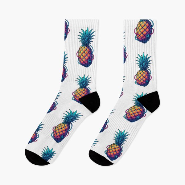 Item preview,  “Cyber Pineapple – Neon Futuristic Fruit Illustration” designed and sold by Byarasstudio.
