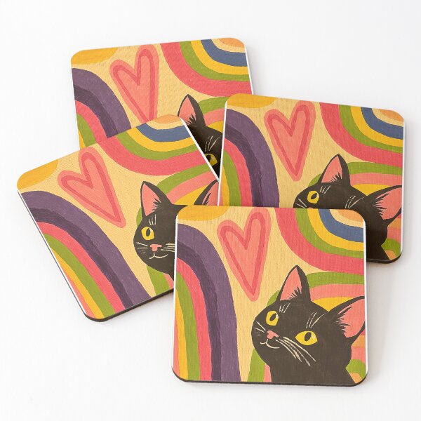Item preview, Rainbow Cat – Colorful Retro Feline Illustration designed and sold by stayfoxydesigns.