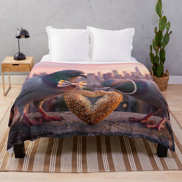 Item preview, New York Love Story - Pigeons & Skyline Sunset designed and sold by SavinMercantile.