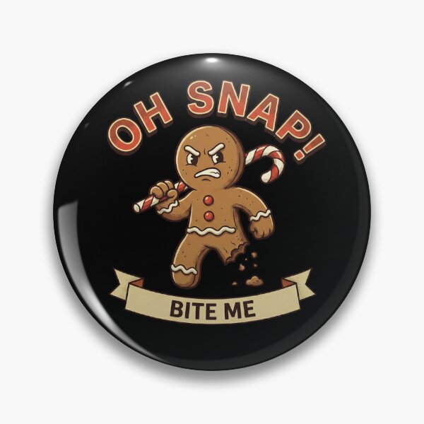 Item preview, Oh Snap Bite Me - Funny Tough Gingerbread Man Retro Cartoon designed and sold by ARTReMi.