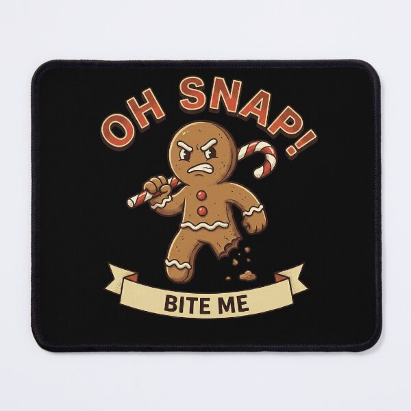 Item preview, Oh Snap Bite Me - Funny Tough Gingerbread Man Retro Cartoon designed and sold by ARTReMi.