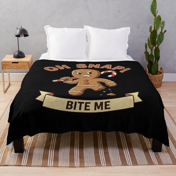 Item preview, Oh Snap Bite Me - Funny Tough Gingerbread Man Retro Cartoon designed and sold by ARTReMi.
