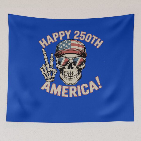 Item preview, Happy 250th America Skull Skeleton July 4th designed and sold by billyperks.