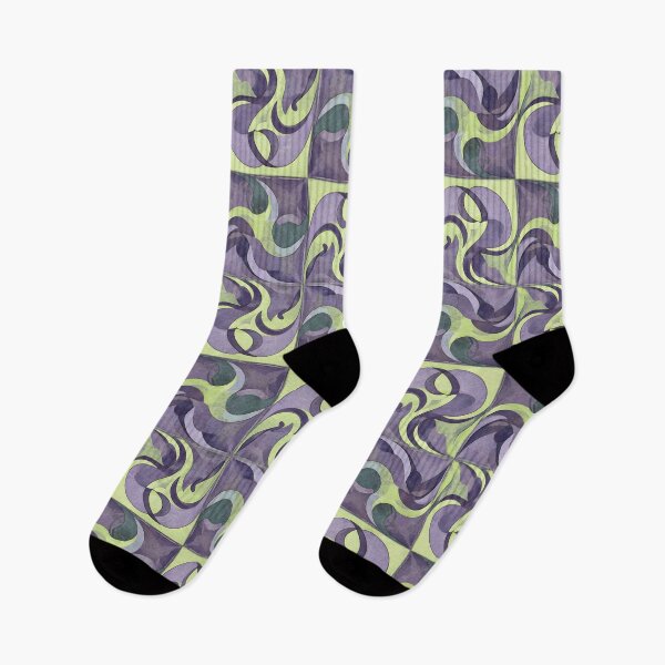 Item preview, tiles with purple and green abstract pattern designed and sold by Nikoleta Vukovic.