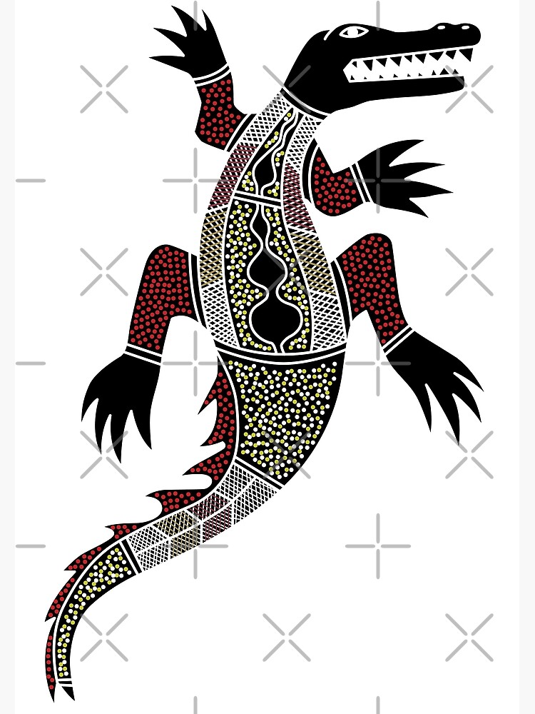 Authentic Aboriginal Art Crocodile Art Print For Sale By   Flat,750x,075,f Pad,750x1000,f8f8f8.u4 