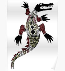 Aboriginal Art - Crocodile Poster