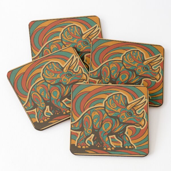 Item preview, Vintage Pattern Art Deco Triceratops designed and sold by JonelleTshirts.