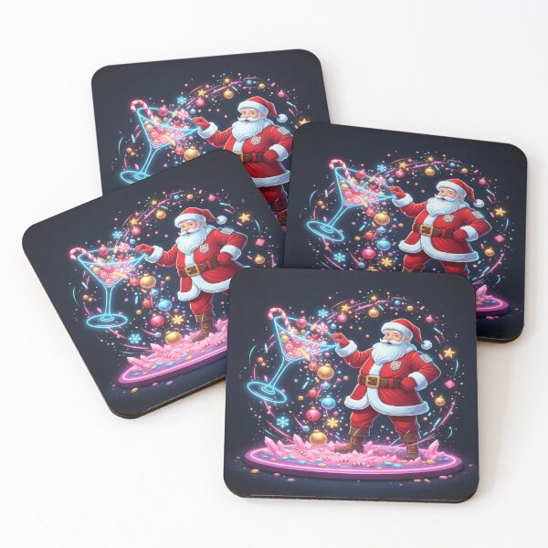 Item preview, Neon Santa Claus Christmas Party Cocktail Vibe designed and sold by Studio-DeLuz.