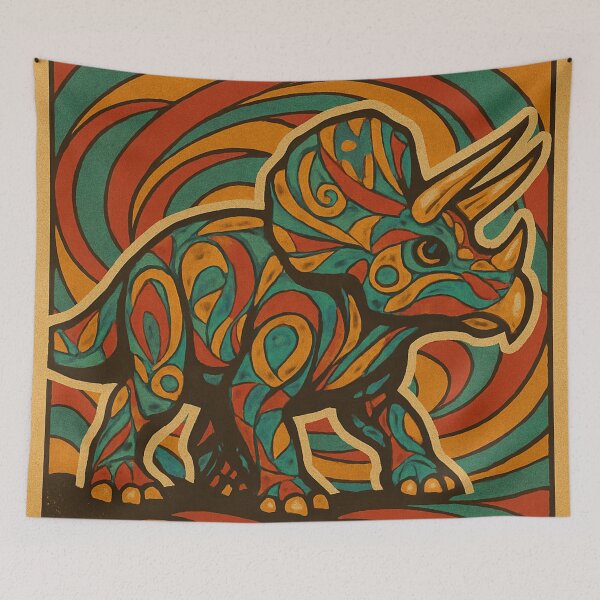 Item preview, Vintage Pattern Art Deco Triceratops designed and sold by JonelleTshirts.