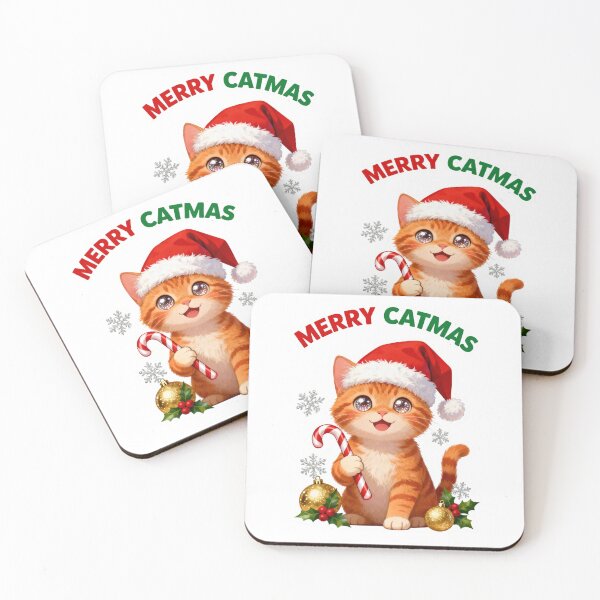 Item preview, Merry Catmas Santa Cat - Funny Christmas T-Shirt & Sticker - Cat Lover Gift designed and sold by GeniePixel.