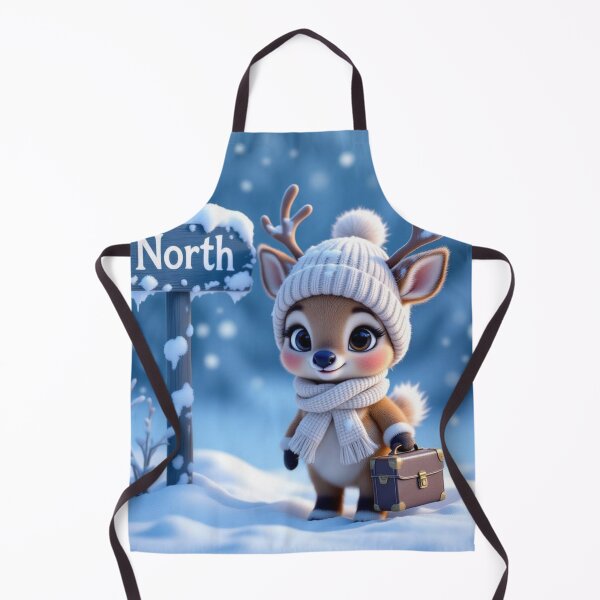 Item preview, “Little Reindeer with Luggage in Snow” “Snowy North Adventure Reindeer Art” “Cute Reindeer Travel in Winter Wonderland” designed and sold by TeutaDesings.