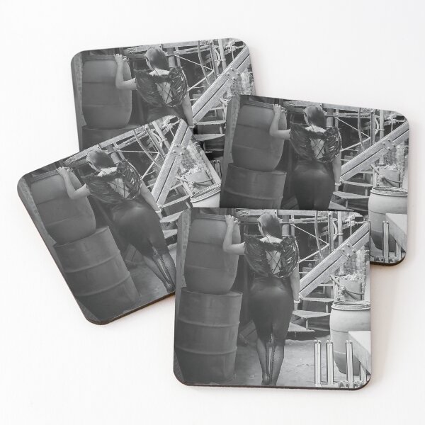 Item preview, Fallen angel in an industrial wasteland – black and white photograph designed and sold by StillnessInDecay.