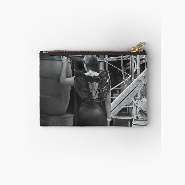 Item preview, Fallen angel in an industrial wasteland – black and white photograph designed and sold by StillnessInDecay.