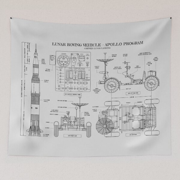 Item preview, Lunar Roving Vehicle - Apollo Program (White Stencil - No Background) designed and sold by BGALAXY.