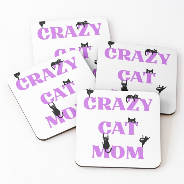 Item preview, Crazy Cat Mom – Cute Black Cat Cartoon Typography Design designed and sold by Pokah79.