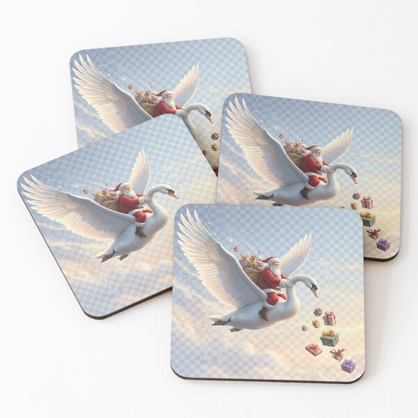 Item preview, Ultra Realistic Santa Claus Riding a Swan: Magical Christmas Journey – Premium Design designed and sold by Studiocolors.