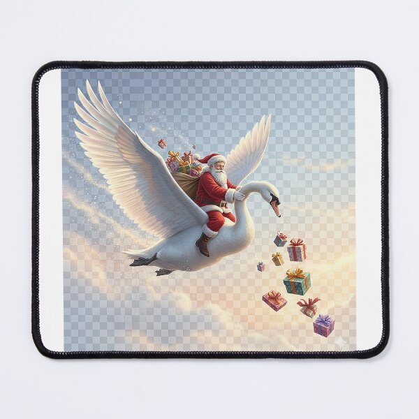 Item preview, Ultra Realistic Santa Claus Riding a Swan: Magical Christmas Journey – Premium Design designed and sold by Studiocolors.