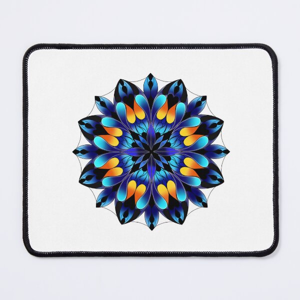 Item preview, Geometric dance in blue and fire designed and sold by Lamainbleue.