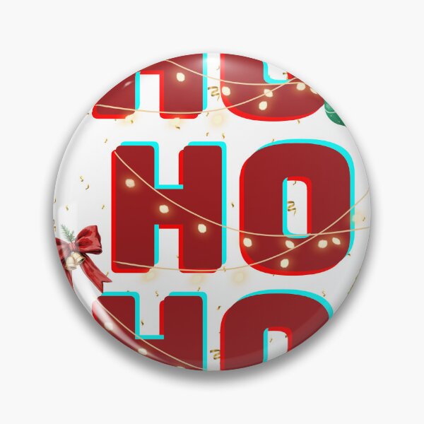 Item preview, Festive HO HO HO Christmas Typography with Lights and Decorations designed and sold by Doodlelline.
