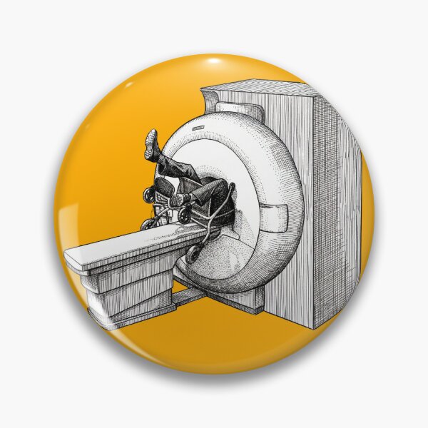 Item preview, MRI Machine with a Person in a Walker Chair Lodged Inside designed and sold by Naux | Design & Illustration.