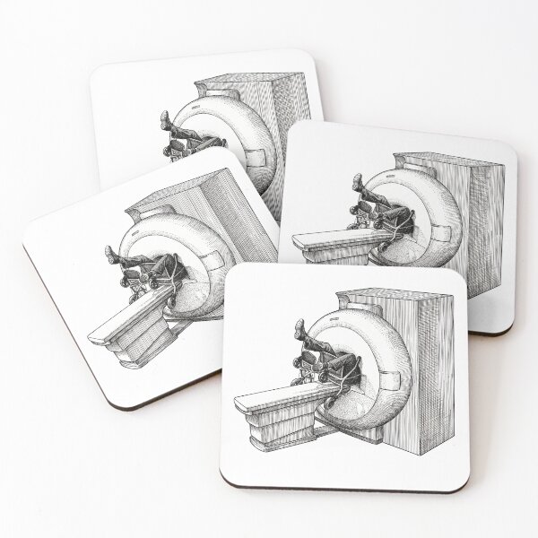 Item preview, MRI Machine with a Person in a Walker Chair Lodged Inside designed and sold by Naux | Design & Illustration.