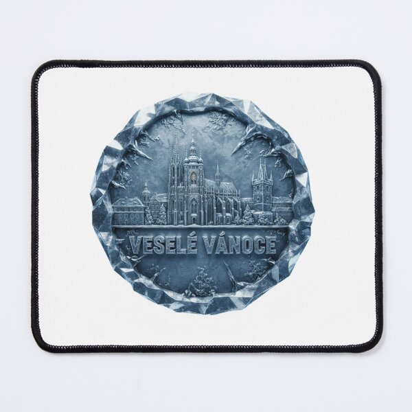 Item preview, Frozen 3D Chrome Prague Emblem – Veselé Vánoce Gothic Metal Christmas Badge designed and sold by Imaginarium of Chaos falcon88 .