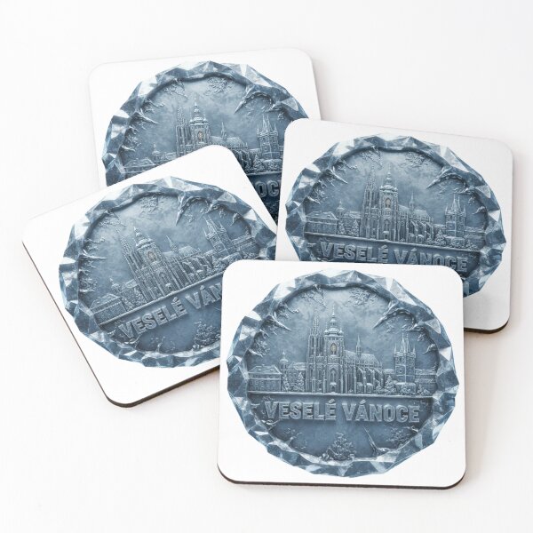 Item preview, Frozen 3D Chrome Prague Emblem – Veselé Vánoce Gothic Metal Christmas Badge designed and sold by Imaginarium of Chaos falcon88 .