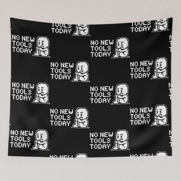 Item preview, No New Tools Today Sad Stick Figure Tee designed and sold by BLZART.