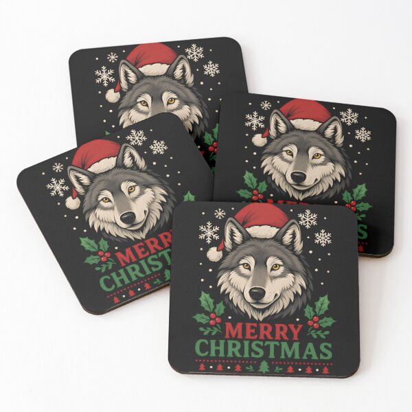 Item preview, Festive Wolf in Santa Hat Christmas Animal Illustration designed and sold by Weorus.