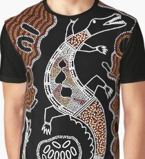 Aboriginal Art - Crocodile Graphic T-Shirt