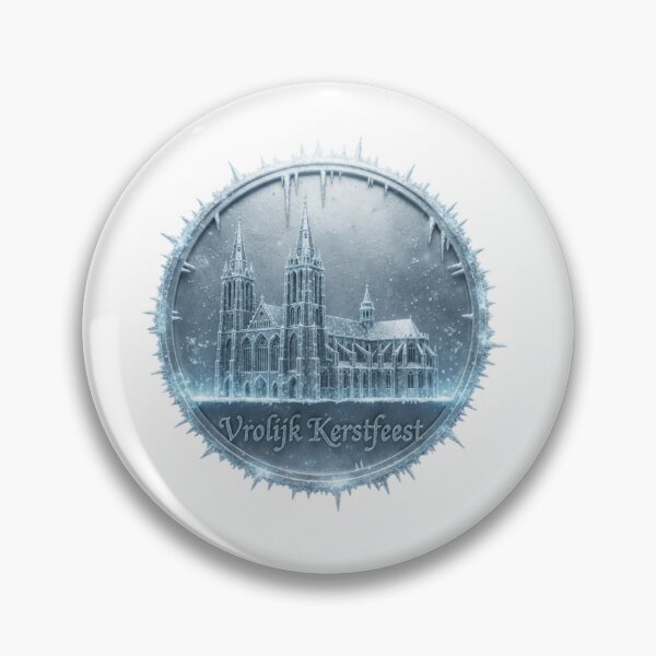 Item preview, Frozen 3D Chrome Antwerp Emblem – Vrolijk Kerstfeest Metallic Christmas Badge designed and sold by Imaginarium of Chaos falcon88 .