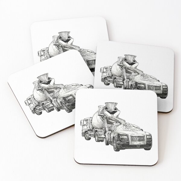 Item preview, Concrete Mixer Pouring Concrete on Car designed and sold by Naux | Design & Illustration.