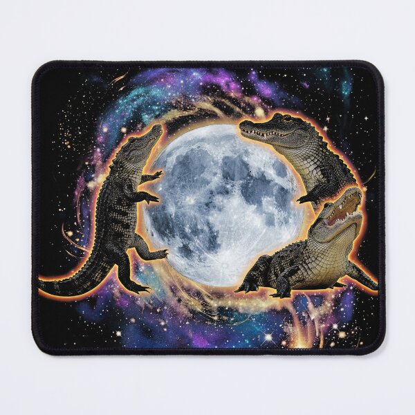 Item preview, Cosmic Crocodile Moon Galaxy Art designed and sold by WhoopsieWorld.