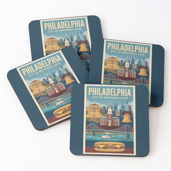 Item preview, Philadelphia Pennsylvania Culture Illustration Travel Art Vintage designed and sold by KrisSidDesigns.