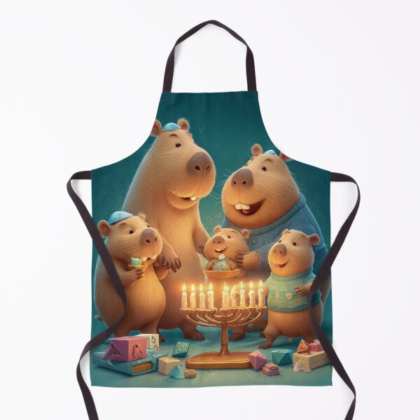 Item preview, Cute Capybara Family Celebrating Hanukkah designed and sold by Hakubiya.