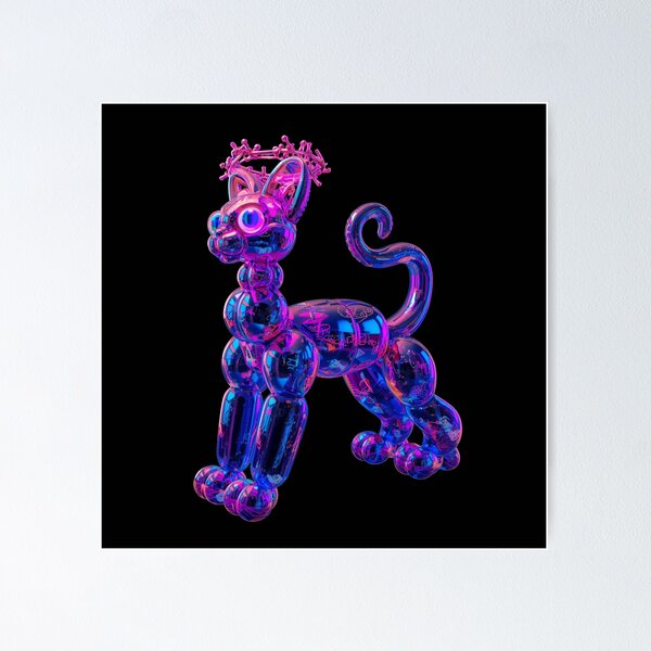 Item preview, Neon Graffiti Sphinx Cat – Street Art Pop Art Balloon Sculpture designed and sold by PLUSHIWORLDtm.