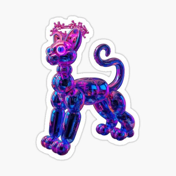 Item preview, Neon Graffiti Sphinx Cat – Street Art Pop Art Balloon Sculpture designed and sold by PLUSHIWORLDtm.