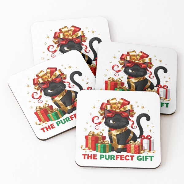 Item preview, The Purrfect Gift - Funny Black Cat Christmas T-Shirt & Sticker - Cat Owner Gift designed and sold by GeniePixel.