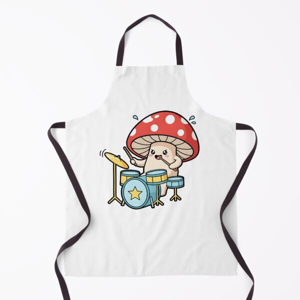 Item preview, Cute Rocker Mushroom Drummer Playing Drum Kit designed and sold by julimarks.