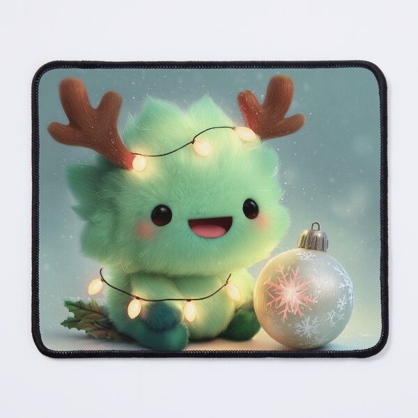 Item preview, Cute Christmas Monster with Reindeer Antlers designed and sold by Hakubiya.