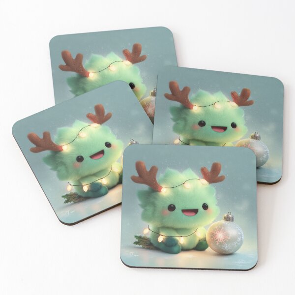 Item preview, Cute Christmas Monster with Reindeer Antlers designed and sold by Hakubiya.